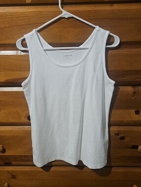 Women's Lands End basic white tank top size M 100% cotton